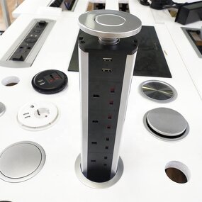 Electrical Manual UK Power Tabletop Pop-up Tower Socket Manufacturer - Hidden Concealed UK Standard Extension Retractable Kitchen Sockets Out