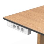 Under Desk Power Socket Manufacturer - 3 Outlets 65W USB EU Standard Aluminum Alloy Desktop Hanging Table Power Strip