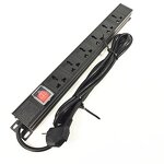 PDU Cabinet Power Strip Manufacturer - 6 AC Outlet Universal Socket Extension Socket Surge Overload Protector PDU Power Board Rack Mount Socket