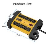 Heavy Duty Power Strip Manufacturer - 3 USB Ports Garage 10 Outlets Surge Protector Industrial Workshop Metal 15Amp Multiple Outlets