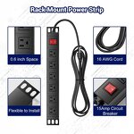 6 US Outlets Heavy Duty Power Strip Manufacturer - Mountable Metal Power Strip Outlet Rack Mount Power Strip for Workshop Kitchen Office