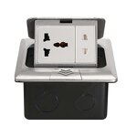 Floor Socket Box Manufacturer - EU US UK South Africa Half Arc Aluminium Faced Pop-up Socket Power Grounding Socket Outlet