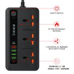 Universal Power Outlet Manufacturer - PD20W QC3.0 Charger Surge Protector Power Strip with USB 4 Outlet Power Socket Type-C Extension Socket