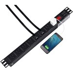 US Plug Power Strip Surge Protector Manufacturer - Rack-Mount PDU 8 Right Angle Outlets Wide-Spaced 8-Outlet Metal Power Strip Surge Protector