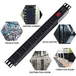 US Plug Power Strip Surge Protector Manufacturer - Rack-Mount PDU 8 Right Angle Outlets Wide-Spaced 8-Outlet Metal Power Strip Surge Protector
