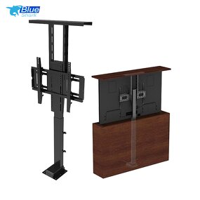 32-65" Motorized TV Carts Manufacturer - TV Trolley Swivel Electric Lift LCD Mobile TV Bracket Monitor for Home Office Use