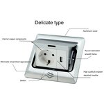 Floor Socket Box Manufacturer - EU US UK South Africa Half Arc Aluminium Faced Pop-up Socket Power Grounding Socket Outlet