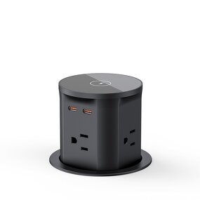US Smart Pop-up Outlet Manufacturer - Countertop Receptacle Power Strip with 4 AC Outlet Hydraulic Pop-up Lifting Tower Wireless Socket