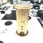 US/UK/EU/AU Universal Power Outlet Manufacturer - Motorized Pop-up Socket Desktop Socket Kitchen Smart Plug with Speaker Wireless Charging