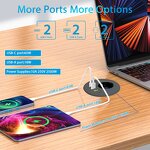 Flush Mount Recessed Desk Outlet Manufacturer - 3-inch Hole 65W USB-C High-Speed Charging Station Desktop Round Power Grommet Socket