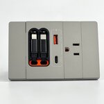 Panel Electrical Wall Multi Plug Socket Manufacturer - PC Plate Grey Color Hospital Use Retractable Cable 16A Rated Current USB Socket