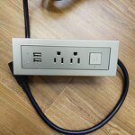 Office Furniture Rectangular US Power Outlet Manufacturer - Recessed Desktop Mounted Cabinet Table USB Socket with LED Lamp Control Switch