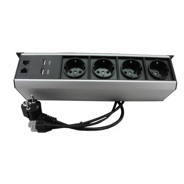 UK/EU Power Plug Manufacturer - Office Room Under Table Desk Interconnection Box Extension Connection Bar Socket