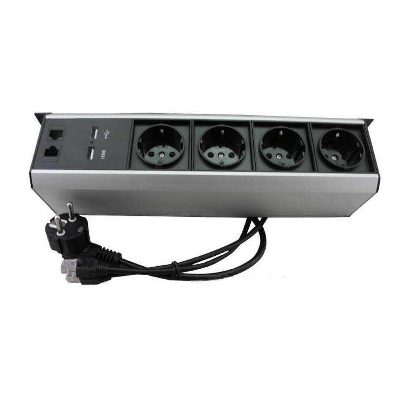 UK/EU Power Plug Manufacturer - Office Room Under Table Desk Interconnection Box Extension Connection Bar Socket