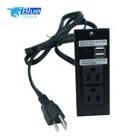 ABS Desktop Power Strip Manufacturer - USB Recessed Power Socket Conference Table Power Outlet Grommet Socket with 2 US Plug 3 USB Port