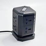 8 Way Universal Vertical Portable Power Strip Manufacturer - 8 Outlets 4 USB Ports (2+2C) Surge Protector Hospital Grade Extension Socket