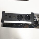 Aluminum Alloy Multimedia Built-in Conference Table Data Socket Box Manufacturer - Office Desk EU Power Outlet with Data RJ45 Cat6 USB Port