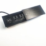 Built-in Conference Table Desktop Universal Power Outlet Manufacturer - Sliding Cover USB Charging Socket with 2 AC Outlet 2 USB Charging Port
