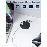 ETL American Embedded Desktop Power Grommet Manufacturer - 80mm Office Desk Surface Mount Power Socket Desk Power Grommet Outlet
