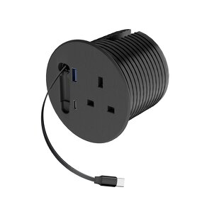 UK Grommet Socket Manufacturer - 3-inch Hole Integrated Retractable Type-C Charging Cable USB Power Output Multi-socket Power Socket