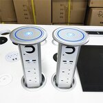 UK Plug Intelligent Motorized Pop-up Desktop Socket Manufacturer - with Speaker Top Wireless Charger Smart Electric Kitchen Pop-up Socket