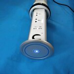 Pull Out 3 Gang Smart Round Socket Manufacturer - Wireless Charger Motorized Kitchen Pop Up Desk Socket
