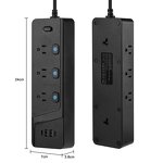 White Black US Standard Power Socket Manufacturer - PD20W QC3.0 Quick Charger with Overload and Independent Switch Multiprotection Power Strip