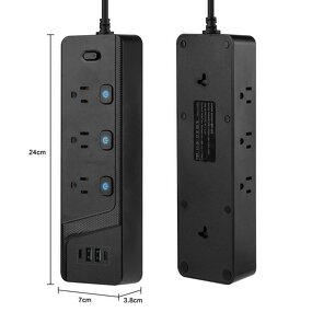 White Black US Standard Power Socket Manufacturer - PD20W QC3.0 Quick Charger with Overload and Independent Switch Multiprotection Power Strip