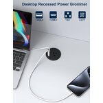 Flush Mount Recessed Power Strip Manufacturer - 2.36inch Hole Hidden in Furniture Office Outlet Desk Grommet Power Socket