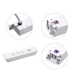ABS Hanging Desk Socket Manufacturer - Multifunctional 3 Outlets 10A with 2 USB Ports Tabletop Socket