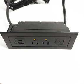 Office Furniture Hidden Mounted US Power Outlet Manufacturer - Recessed Cabinet Tabletop USB Electric Socket with LED Lamp Control Switch