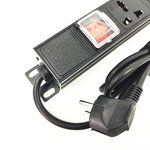 PDU Cabinet Power Strip Manufacturer - 6 AC Outlet Universal Socket Extension Socket Surge Overload Protector PDU Power Board Rack Mount Socket