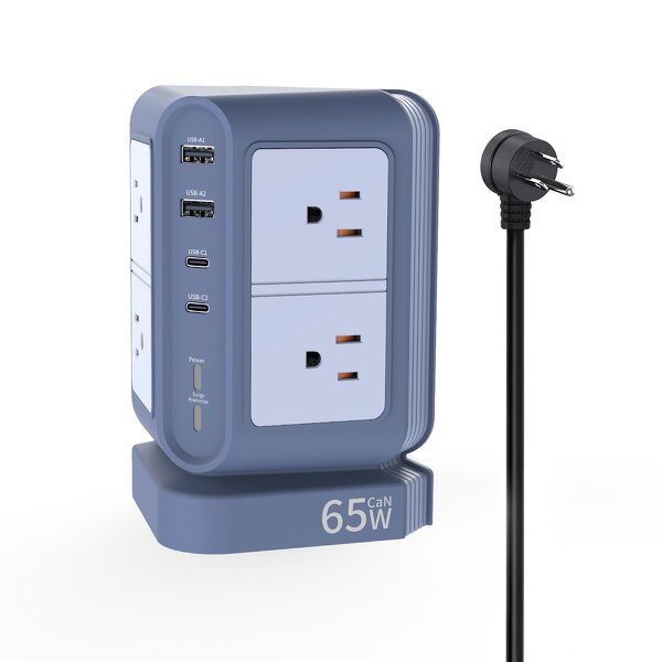 65W Power Outlets Tower-type Socket Manufacturer - Smart Home Office Power Desktop Socket Equipped with 65W Type-C Charger Tower Power Socket
