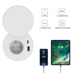 EU Circular Desktop Tabletop Socket Manufacturer - NFC ABS Material Waterproof Cover USB A+C Power Outlet