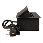 Flush-fitting Furniture Pop-up Socket Manufacturer - EU Standard with Two USB Chargers in Tabletop Power 1.5m Cable