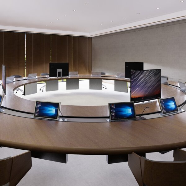 Blue Shark HD Touch Screen Pop-up Mechanism Manufacturer - Paperless Conference System Flip-up LCD Monitor Lift