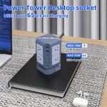 65W Power Outlets Tower-type Socket Manufacturer - Smart Home Office Power Desktop Socket Equipped with 65W Type-C Charger Tower Power Socket