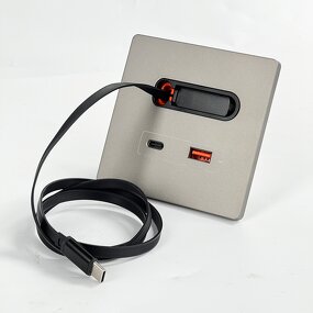 Wall Socket USB Panel Manufacturer - with Telescopic Charging Cable PD20W Type-C ABS Plastic Hospital Use Smart Socket
