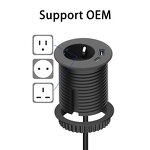 Industrial Hospital Use Power Grommet Socket Manufacturer - Furniture In-Desk Home Workspace Flush Mount Power Strip 2m Outlet USB-C PD20W