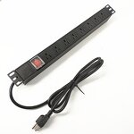 Aluminum Alloy 15A US Plug Power Strip Manufacturer - Surge Protector Rack Mount Cabinet PDU Socket 8-Outlet Metal PDU Power Distribution Unit