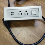 Office Furniture Rectangular US Power Outlet Manufacturer - Recessed Desktop Mounted Cabinet Table USB Socket with LED Lamp Control Switch