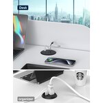 ETL American Embedded Desktop Power Grommet Manufacturer - 80mm Office Desk Surface Mount Power Socket Desk Power Grommet Outlet