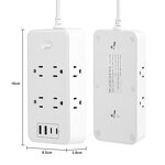Universal Tabletop Power Strip Socket Manufacturer - 6 Outlets 4 USB Ports (2C+2A) NFC Rapid Charger and Extension Sockets