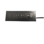 Office Furniture Hidden Mounted US Power Outlet Manufacturer - Recessed Cabinet Tabletop USB Electric Socket with LED Lamp Control Switch