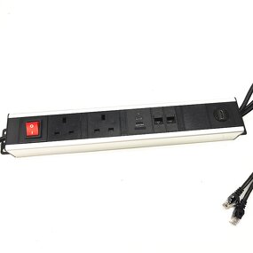 Customize Smart Aluminum Alloy Power Strip Manufacturer - 3 UK Power Rack Mount PDU Power Distribution Unit Socket with USB-C Data Port