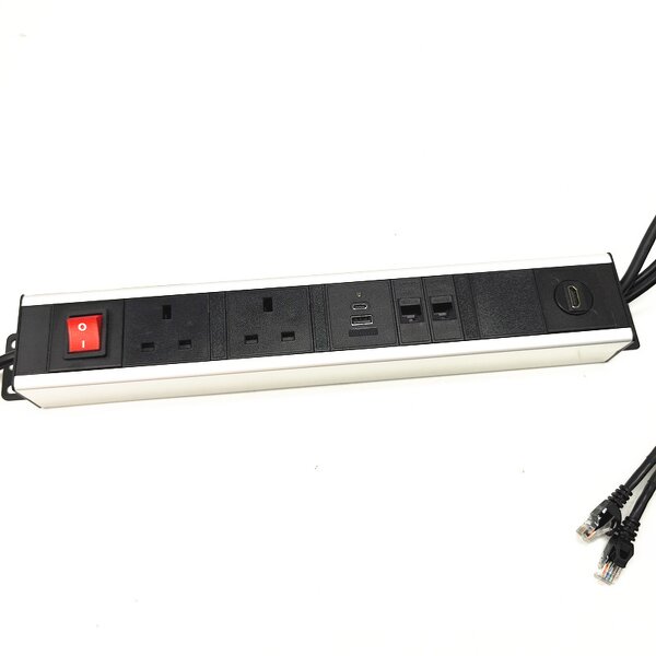 Customize Smart Aluminum Alloy Power Strip Manufacturer - 3 UK Power Rack Mount PDU Power Distribution Unit Socket with USB-C Data Port
