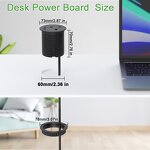 Desk Hole Recessed Power Socket Manufacturer - Industrial ABS Flush-Mount for Desktop Office Furniture Hotel Grommet USB-C PD20W Double USB