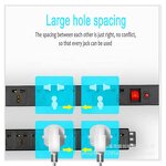 PDU Cabinet Power Strip Manufacturer - 6 AC Outlet Universal Socket 10A 250V 2500W Overload Protector with AU EU UK Israel PLUG Extension Cord