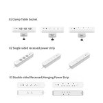 Under Desk Power Socket Manufacturer - 3 Outlets 65W USB EU Standard Aluminum Alloy Desktop Hanging Table Power Strip