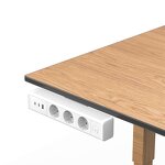 Under Desk Power Socket Manufacturer - 3 Outlets 65W USB EU Standard Aluminum Alloy Desktop Hanging Table Power Strip